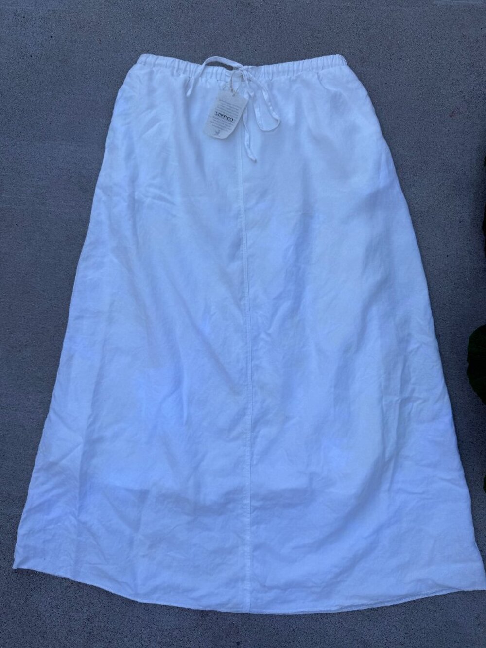 NWT Lintico White Linen Blend Classic Maxi Skirt Women's Size Small